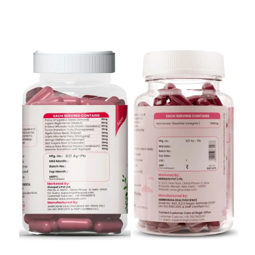 Girlyveda Hair Growth  Capsules + Kachnar Extract  Capsules (Each 60Cap) (1Pack)