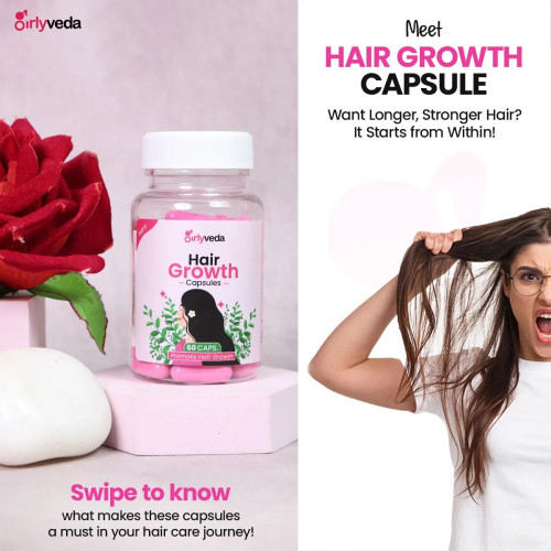 Girlyveda Hair Growth  Capsules + Kachnar Extract  Capsules (Each 60Cap) (1Pack)