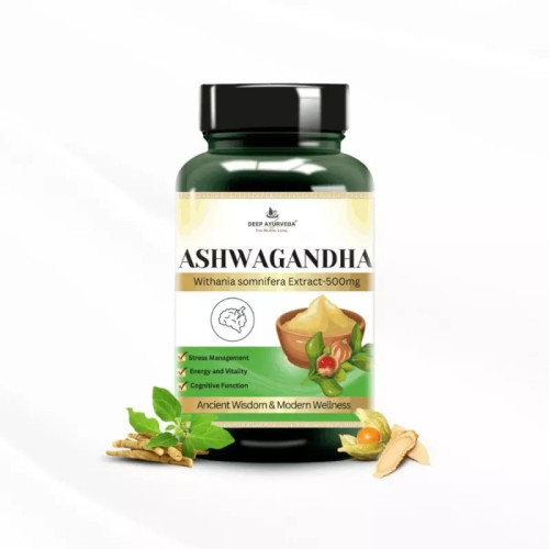 Deep Ayurveda Ashwagandha Vegan  Capsulesule For Stress Relief (60cap)