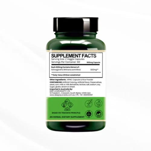 Deep Ayurveda Ashwagandha Vegan  Capsulesule For Stress Relief (60cap)