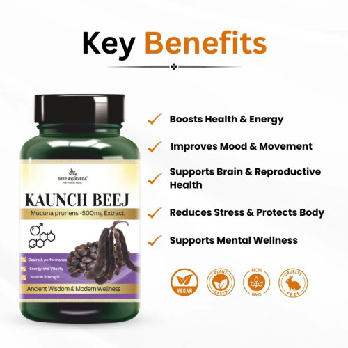 Deep Ayurveda Kaunch Beej  Capsules (60cap)