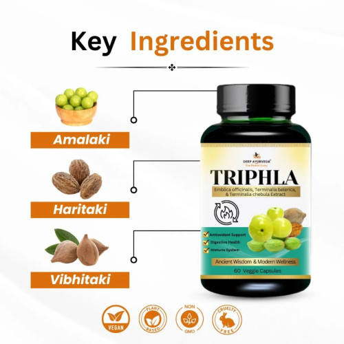 Deep Ayurveda Triphala Vegan  Capsules (60cap)