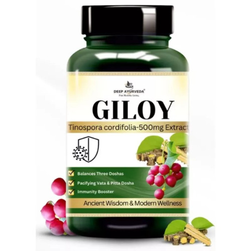 Deep Ayurveda Giloy Vegan  Capsules For Body Detoxification (60cap)