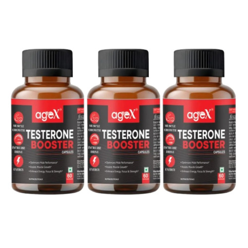 Agex Testosterone Booster for Men  Capsules (60cap, Pack of 3)