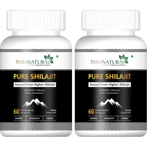 7Days Natural Pure Shilajeet  Capsules For Men (60cap, Pack of 2)
