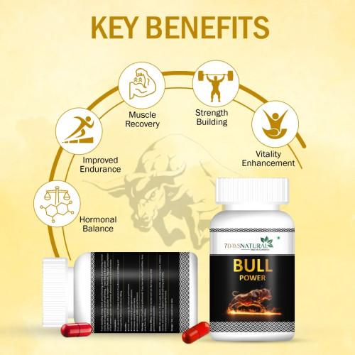 7Days Natural Bull Power  Capsules (60cap, Pack of 2)
