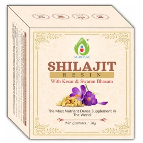 Agrosaf Pharmaceuticals Shilajit Resin With Kesar & Swaran Bhasam (20g)