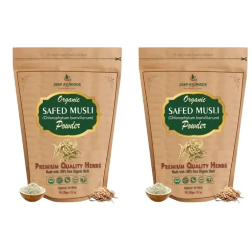 Deep Ayurveda Organic Safed Musli (Chlorophytum Borivilianum) Powder (100g, Pack of 2)