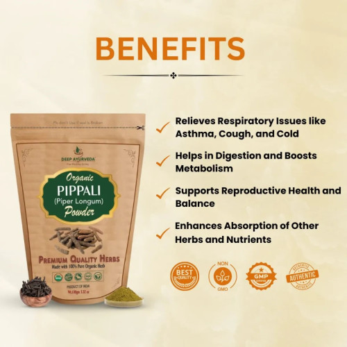 Deep Ayurveda Pipali (Pure Longum) Powder For Asthma (100g)