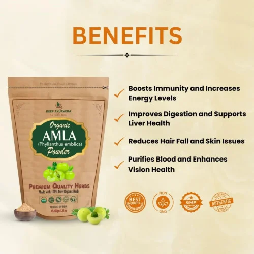 Deep Ayurveda Organic Amla (Phyllanthus Emblica) Powder (100g)