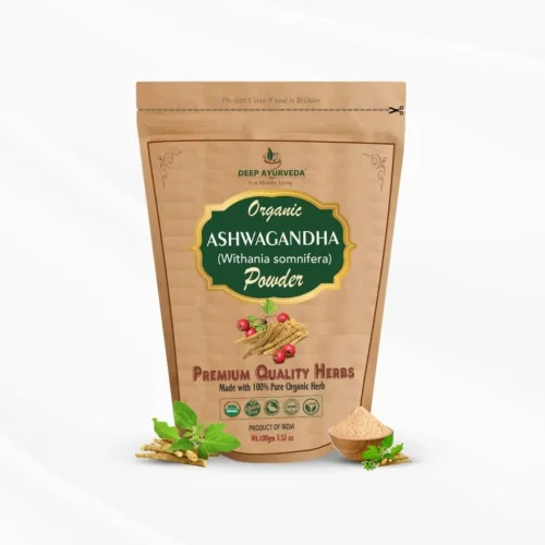 Deep Ayurveda Organic Ashwagandha Powder (Withania Somnifera) (100g, Pack of 2)