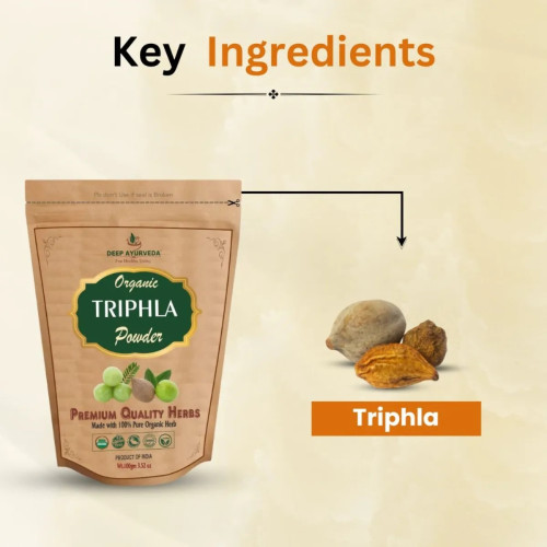 Deep Ayurveda Organic Triphala Powder (100g, Pack of 2)