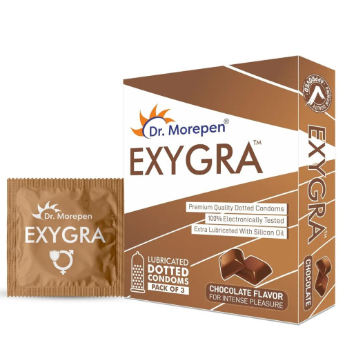 Dr Morepen Exygra Chocolate Flavoured Condoms (3pcs)