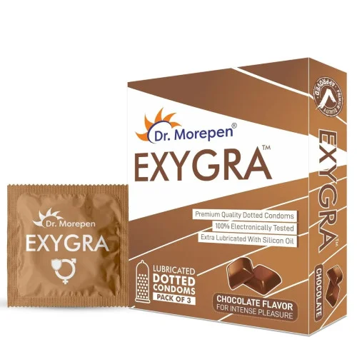 Dr Morepen Exygra Chocolate Flavoured Condoms (3pcs)