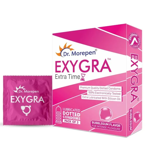 Dr Morepen Exygra Bubblegum Flavoured Condoms (3pcs)