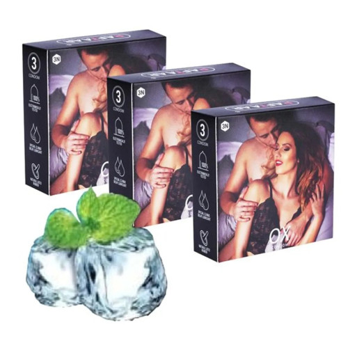 Raftaar Ox Coolmint Flavoured Dotted Long Last Condoms (3pcs, Pack of 3)
