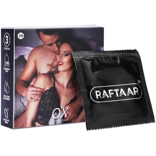 Raftaar Ox Coolmint Flavoured Dotted Long Last Condoms (3pcs, Pack of 6)