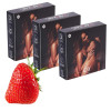 Raftaar Ox Strawberry Flavoured Extra Time Condoms (3pcs, Pack of 3)