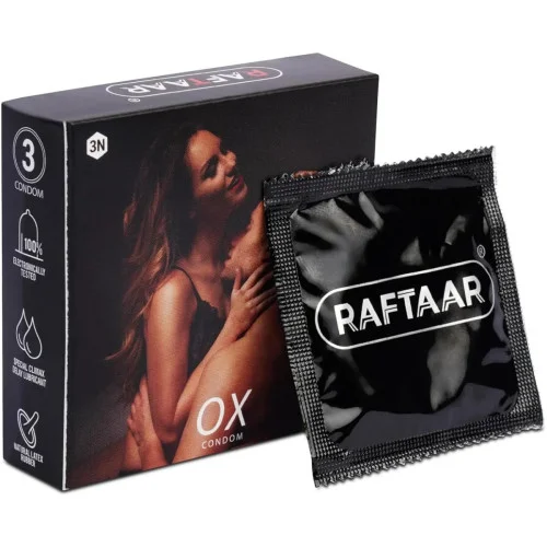 Raftaar Ox Strawberry Flavoured Extra Time Condoms (3pcs, Pack of 6)