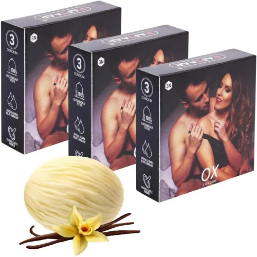 Raftaar Ox Vanilla Flavoured Condoms (3pcs, Pack of 3)