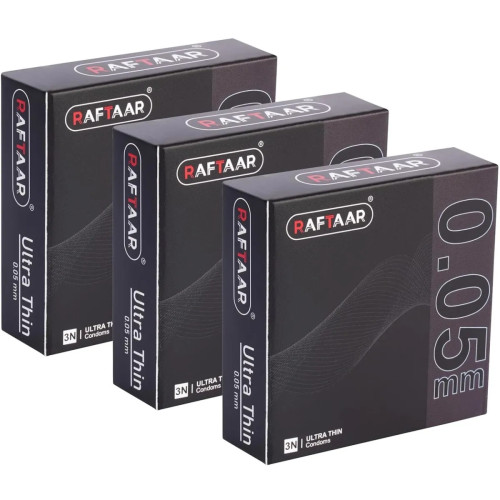 Raftaar 0.05Mm Ultra Thin Condoms (3pcs, Pack of 3)
