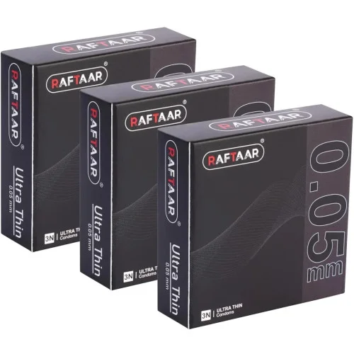Raftaar 0.05Mm Ultra Thin Condoms (3pcs, Pack of 3)