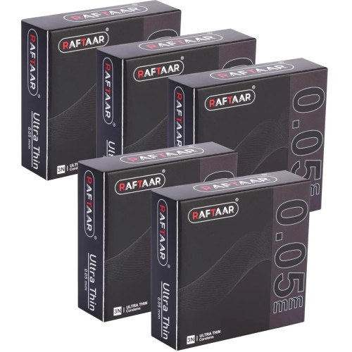 Raftaar 0.05Mm Ultra Thin Condoms (3pcs, Pack of 5)