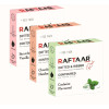 Raftaar Dotted & Ribbed Contoured Strawberry & Vanilla + Chocolate & Hazelnut + Coolmint Flavoured Condoms (Each 4Pcs) (1Pack)