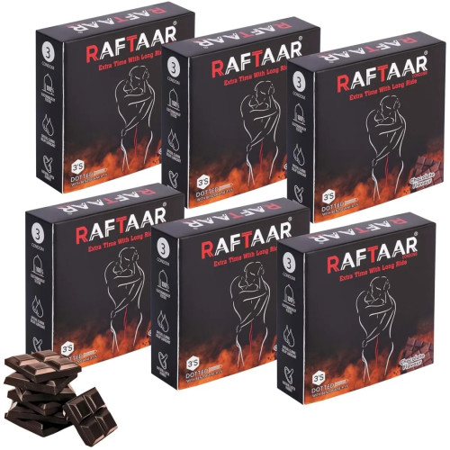 Raftaar Extra Time With Long Ride Dotted Chocolate Flavoured (3pcs, Pack of 6)
