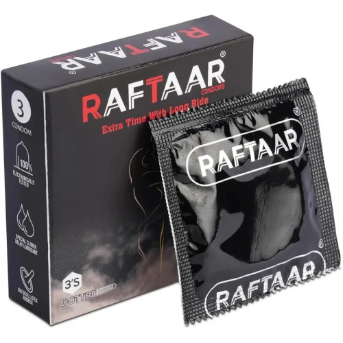Raftaar Extra Time With Long Ride Dotted Vanilla Flavoured (3pcs, Pack of 3)