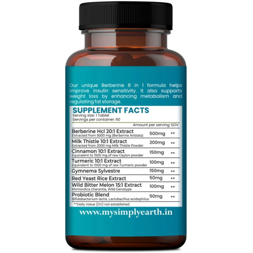 Simply Earth Berberine 95%  Tablets (60 Tablets)