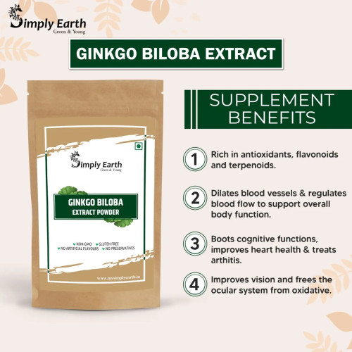 Simply Earth Ginkgo Biloba Extract Powder (100g)