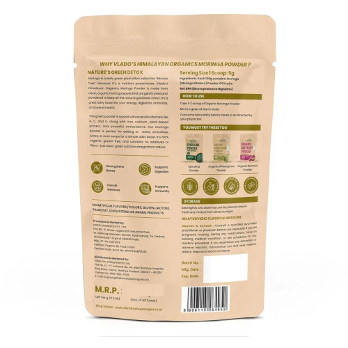 Vlado's Himalayan Organics Organic Moringa Powder (200g)