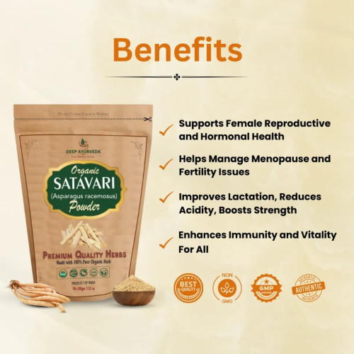 Deep Ayurveda Satavari (Asparagus Recemosus) Powder (100g, Pack of 2)