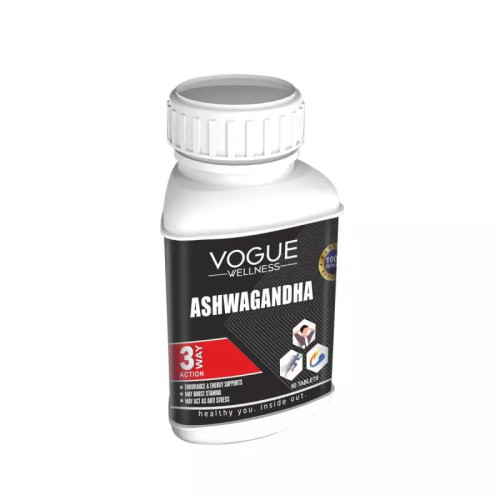 Vogue Wellness Ashwagandha 3 Way Action  Tabletslate (60 Tablets)