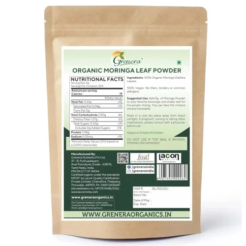Grenera Organic Moringa Leaf Powder (1000g)