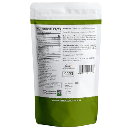 Grenera Organic Moringa Leaf Powder (500g)