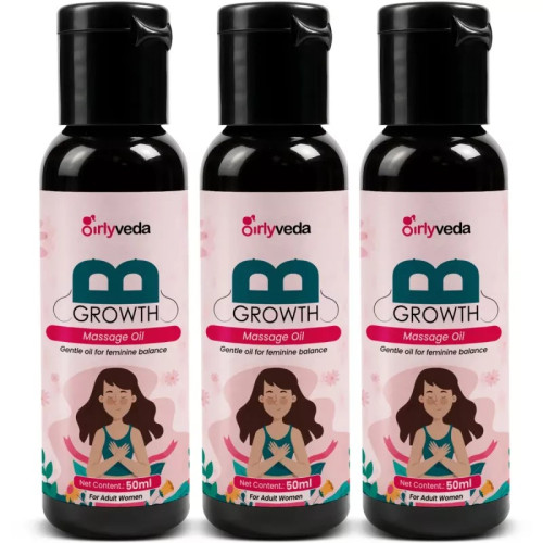 Girlyveda B Growth Massage Oil (50ml, Pack of 3)