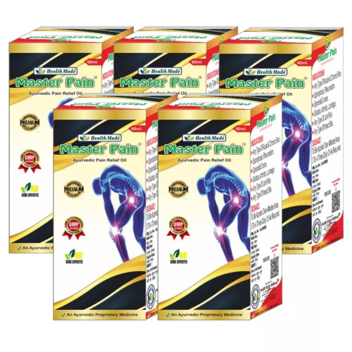 Health Made Master Pain Ayurvedic Pain Relief Oil (60ml, Pack of 5)
