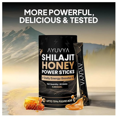 Ayuvya Shilajit Honey Sticks (Caramel) (30Stick)