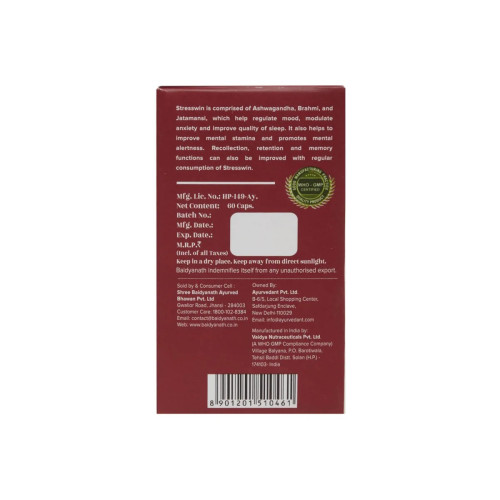 Baidyanath Ayurvedant Stresswin  Capsulesule (60 Capsules)