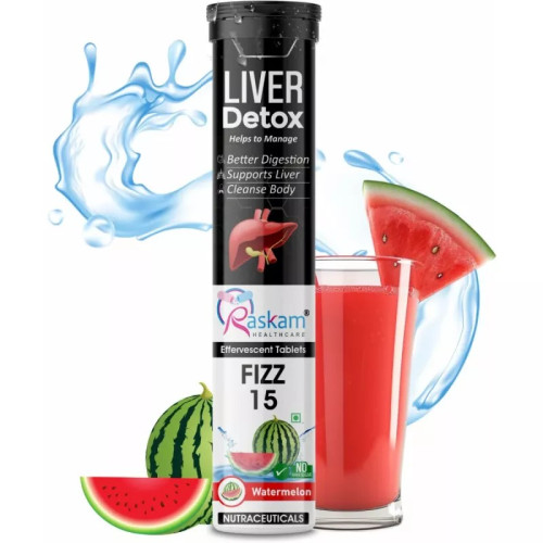 Raskam Liver Detox Watermelon Flavor Effervescent  Tablets (15 Tablets)