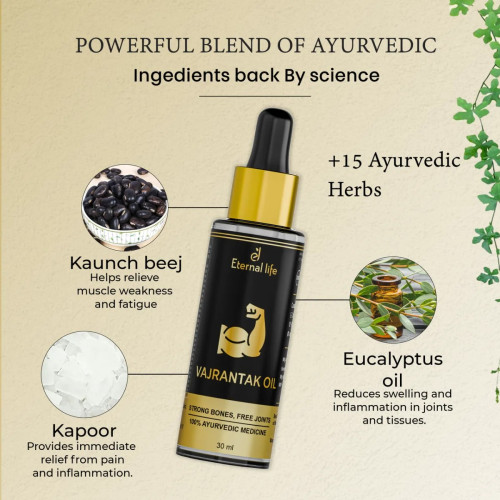 Eternal Life Ayurveda Vajrantak Oil Strong Bones Free Joins (30ml)