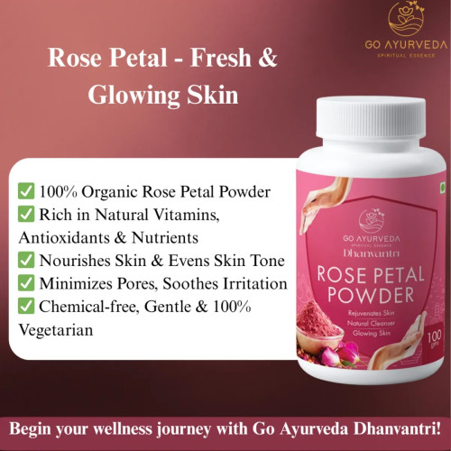 Go Ayurveda Dhanvantri Rose Petal Powder (100g)