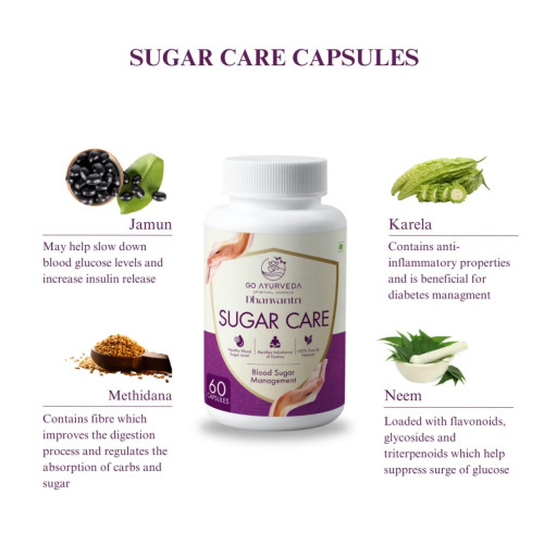 Go Ayurveda Dhanvantri Sugar Care  Capsules (60cap)
