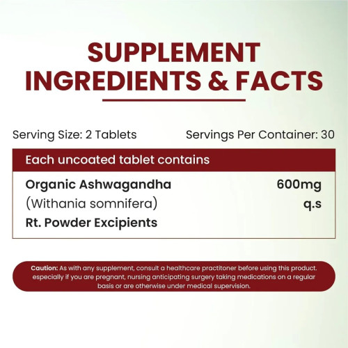 Vlado's Himalayan Organics Ashwagandha 1200mg (60 Tablets)