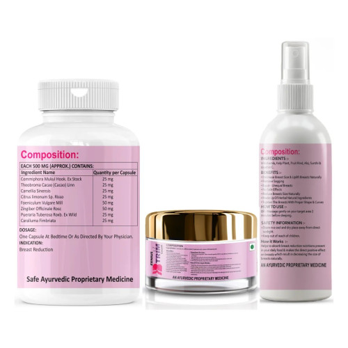 Zenius B Trim  Capsules + B Trim Cream + B Trim Oil (60cap + 50g Cream + 50ml Oil) (1Pack)