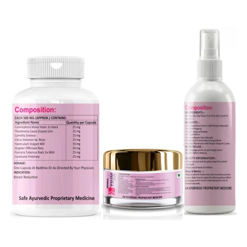 Zenius B Trim  Capsules + B Trim Cream + B Trim Oil (60cap + 50g Cream + 50ml Oil) (1Pack)