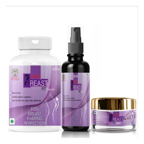 Zenius Breast-Fit  Capsules + Breast-Fit Cream + Breast-Fit Oil (60cap + 50ml Oil + 50g Cream) (1Pack)