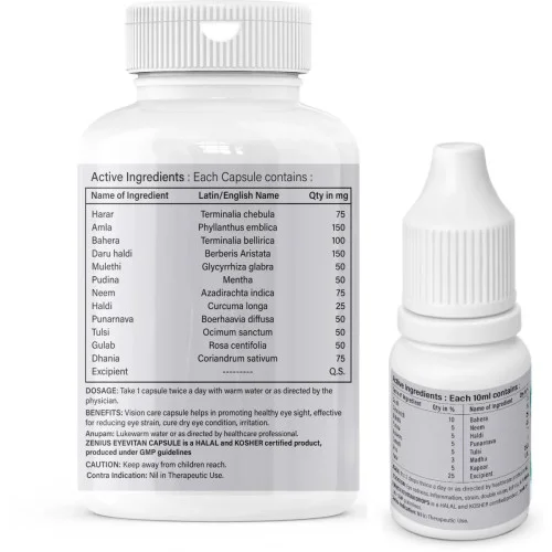 Zenius Eyevitan  Capsules + Eyevitan Drops (60cap + 10ml Drops) (1Pack)